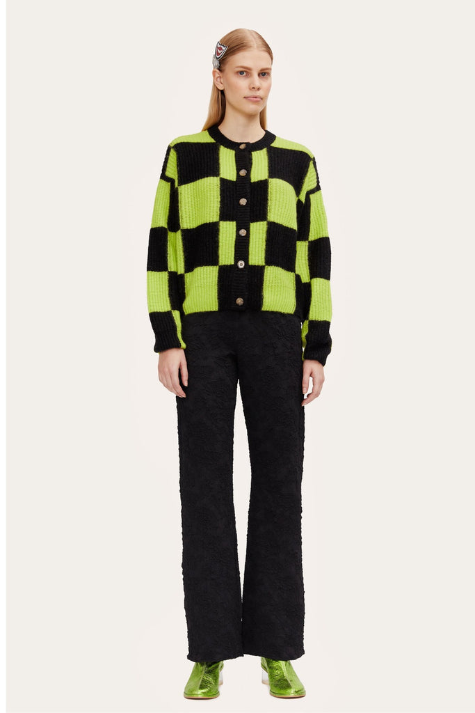 Stine Goya Harry Cardigan in Black Checks