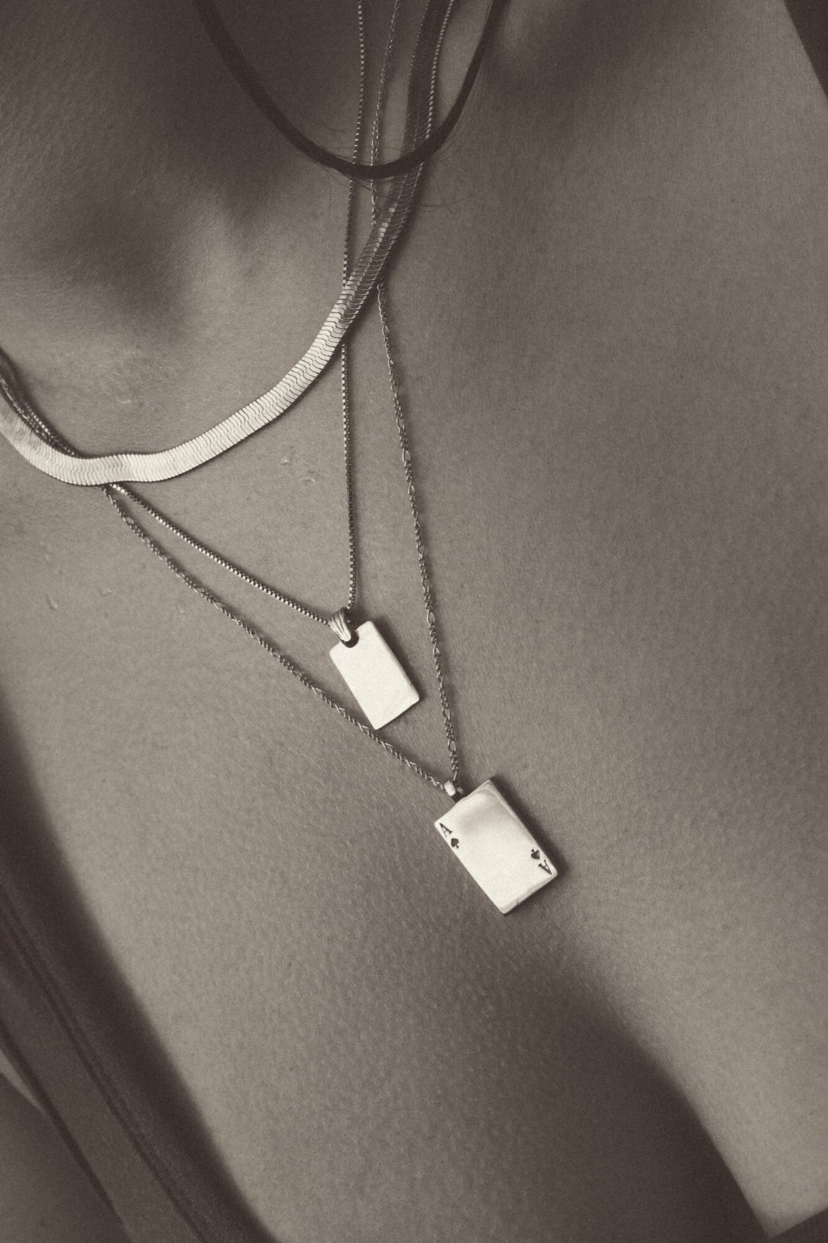 MEREWIF ACE OF SPADES NECKLACE